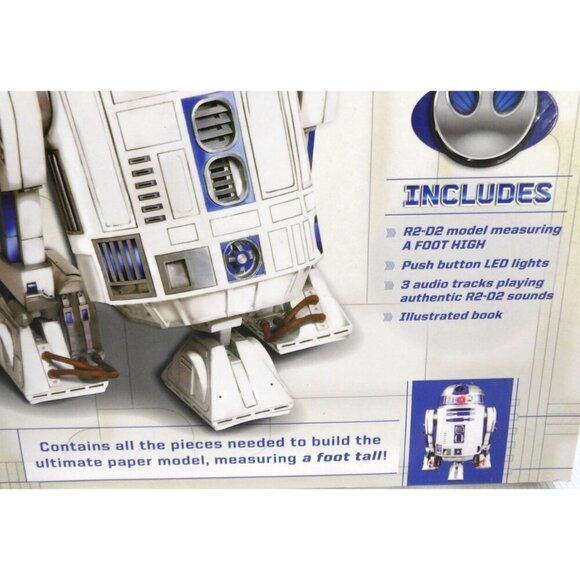STAR WARS R2-D2 12" tall paper model with sounds & lights DISNEY 2013-15 NEW - Picture 2 of 3
